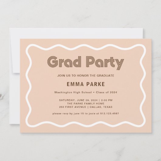 Weißer und neutraler Disco Text und Foto Grad Part Ankündigung (Rückseite)