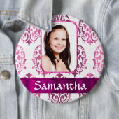 Weißer und rosa Damast Button (Beispiel)