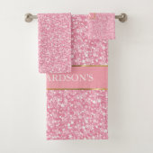 Weißer und rosa Glitzer Badhandtuch Set (Insitu)