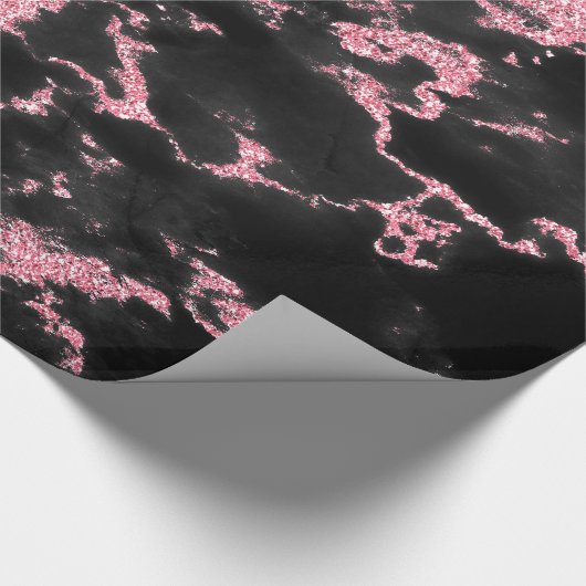 Weißer und rosa Glitzer Geschenkpapier (Ecke)