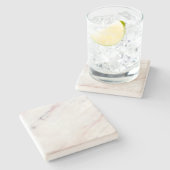 Weißer und rosa MarmorUntersetzer Steinuntersetzer (Seitenansicht)