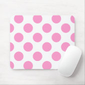 Weißer und rosa Polka-Dot Mousepad (Mit Mouse)