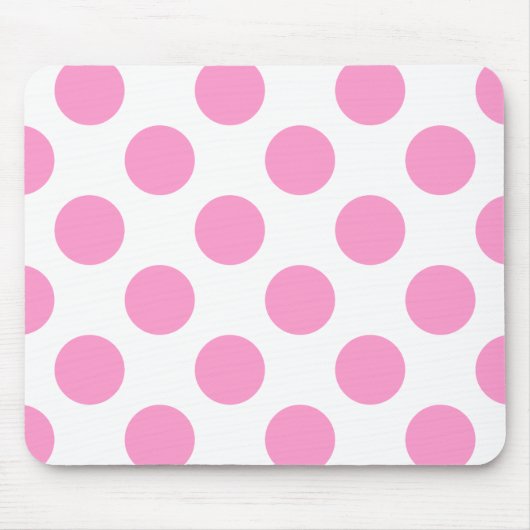 Weißer und rosa Polka-Dot Mousepad (Vorne)