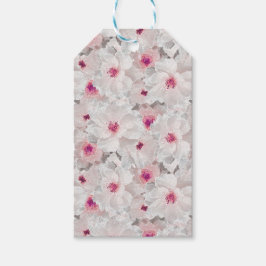 Weißer und rosafarbener Blumen Geschenkanhänger