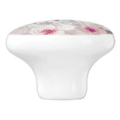 Weißer und rosafarbener Blumen Keramikknauf (Seitenansicht)