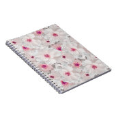 Weißer und rosafarbener Blumen Notizblock (Rechte Seite)