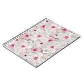 Weißer und rosafarbener Blumen Notizblock (Linke Seite)