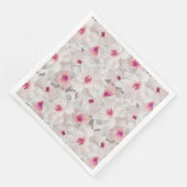 Weißer und rosafarbener Blumen Serviette (Ecke)