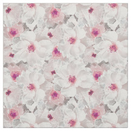 Weißer und rosafarbener Blumen Stoff