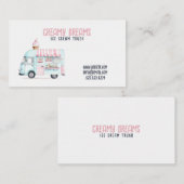 Weißer und rosafarbener Niedlicher Lkw Visitenkarte (Vorne/Hinten)