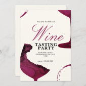 Weißer und rosafarbener Wein Party Einladung (Vorne/Hinten)