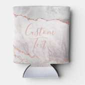 Weißer und Rose Gold Agate Marmorfolie Dosenkühler (Vorderseite)