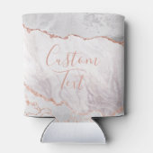 Weißer und Rose Gold Agate Marmorfolie Dosenkühler (Rückseite)