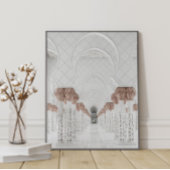 Weißer und Rose Goldene Moschee Poster