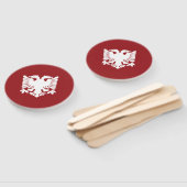 Weißer und roter Albanischer Adlerfan Fächer (Non-assembled)