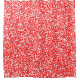 Weißer und roter funkelnder Glitzer Duschvorhang