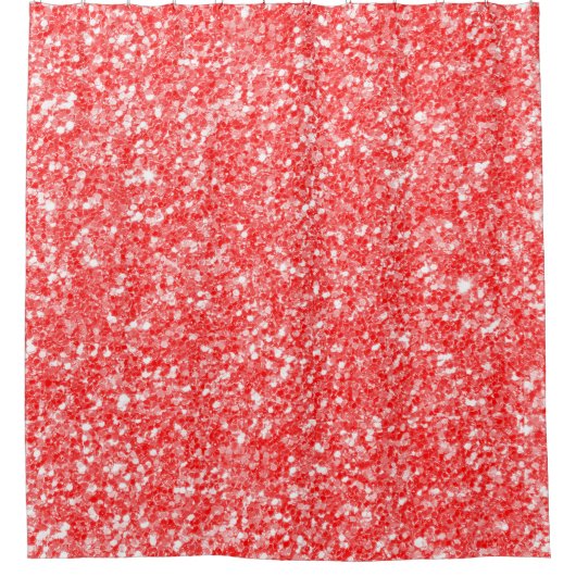 Weißer und roter funkelnder Glitzer Duschvorhang (Vorderseite)