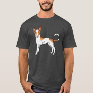 Weißer und roter Ibizan Hound mit glattem Fell Car T-Shirt