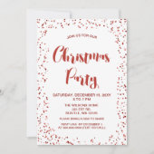 Weißer und roter Konfetti Modernes Weihnachtsgebäc Einladung (Vorderseite)