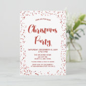 Weißer und roter Konfetti Modernes Weihnachtsgebäc Einladung (Stehend Vorderseite)