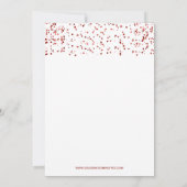 Weißer und roter Konfetti Modernes Weihnachtsgebäc Einladung (Rückseite)