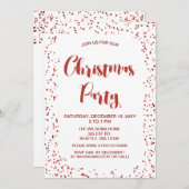 Weißer und roter Konfetti Modernes Weihnachtsgebäc Einladung (Vorne/Hinten)
