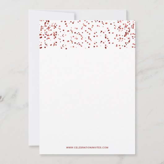 Weißer und roter Konfetti Modernes Weihnachtsgebäc Einladung (Rückseite)