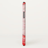 Weißer und roter künstlerischer Hexagonmuster Case-Mate iPhone Hülle (Hinten/Rechts)