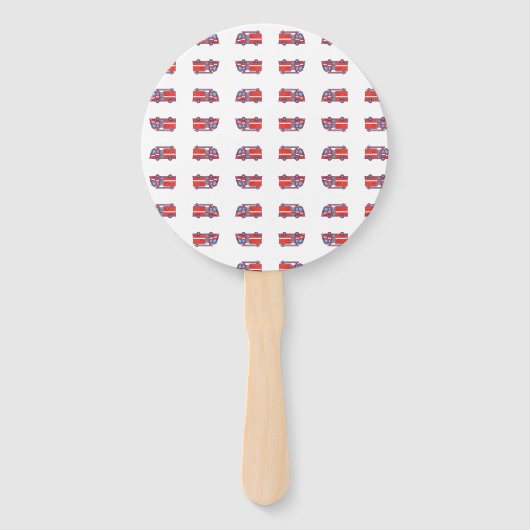 Weißer und roter LKW Geburtstag Fächer (Rückseite)