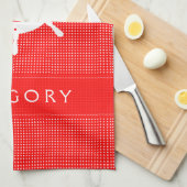 Weißer und roter Punkt mit Wasserrad Küchentuch (Viertel Falte)