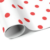Weißer und roter Tupfen Geschenkpapier (Rolleneckpunkt)