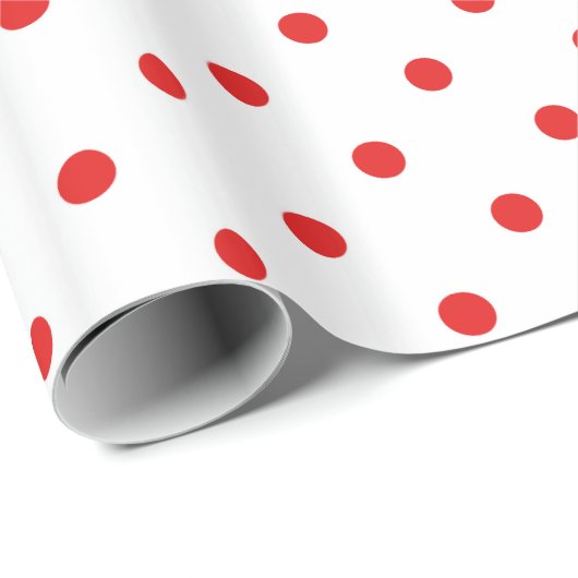 Weißer und roter Tupfen Geschenkpapier (Rolleneckpunkt)
