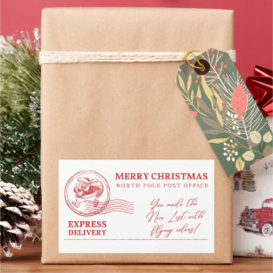 Weißer und roter vintage Weihnachtsmann Frohe Weih Rechteckiger Aufkleber