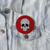 Weißer und roter wilder Blumen-Schädel Button (Beispiel)