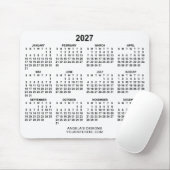 Weißer und schwarzer 2027-Kalender Werbeartikel Mousepad (Mit Mouse)