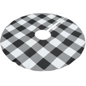 Weißer und schwarzer Büffel-Karo - karierter Polyester Weihnachtsbaumdecke (Schrägansicht)