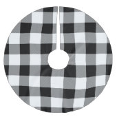 Weißer und schwarzer Büffel-Karo - karierter Polyester Weihnachtsbaumdecke (Vorderseite)