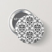 Weißer und schwarzer Damast Button (Vorne & Hinten)