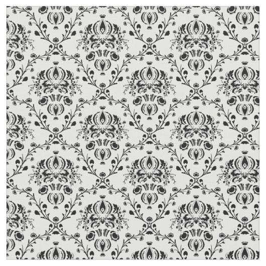 Weißer und schwarzer Damast Stoff (Nahaufnahme)