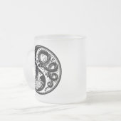 Weißer und schwarzer Drache Phoenix Yin Yang Mattglastasse (Vorderseite Links)