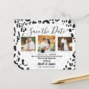 Weißer und schwarzer Gepard Leopard Save the Date