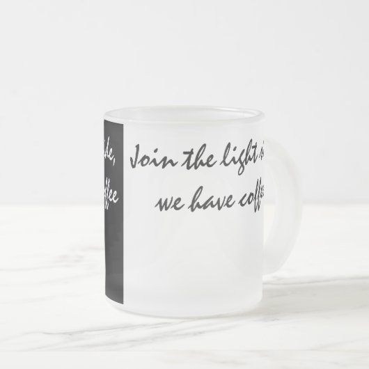 Weißer und schwarzer Kaffee Mattglastasse (VorderseiteRechts)