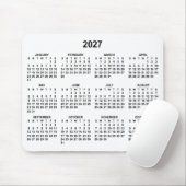Weißer und schwarzer Kalender 2027 Mousepad (Mit Mouse)