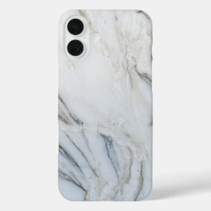 Weißer und schwarzer Marmor iPhone 16 Plus Hülle