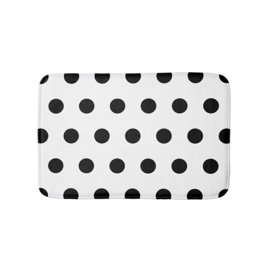 Weißer und schwarzer Polka-Dot Badematte (Vorderseite)