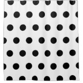 Weißer und schwarzer Polka-Dot Duschvorhang (Vorderseite)