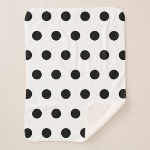 Weißer und schwarzer Polka-Dot Sherpadecke