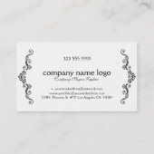 Weißer und schwarzer Rahmen Visitenkarte (Rückseite)