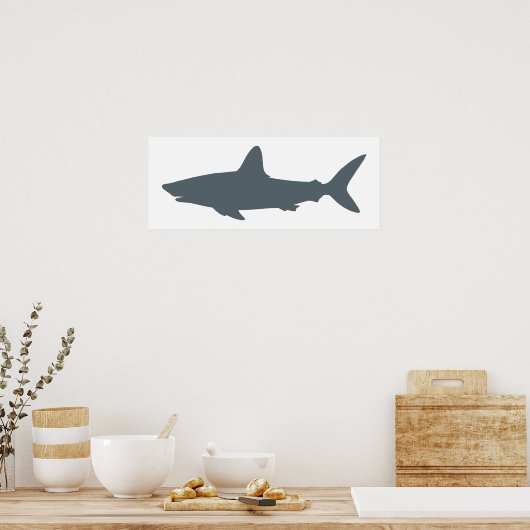 Weißer und Stormy Weather Shark Poster (Küche)