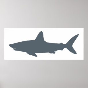 Weißer und Stormy Weather Shark Poster